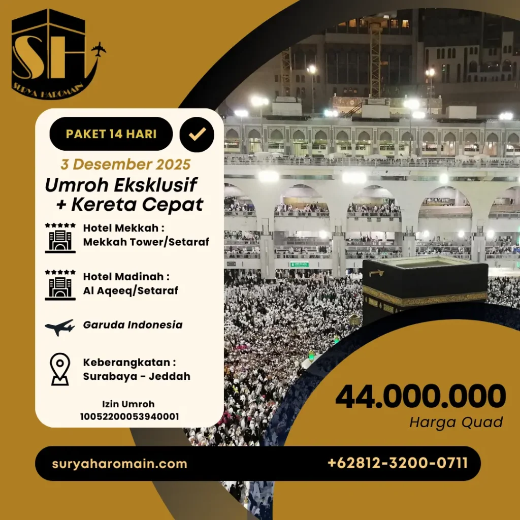 Paket Umroh Eksklusif 14 Hari 3 Desember 2025